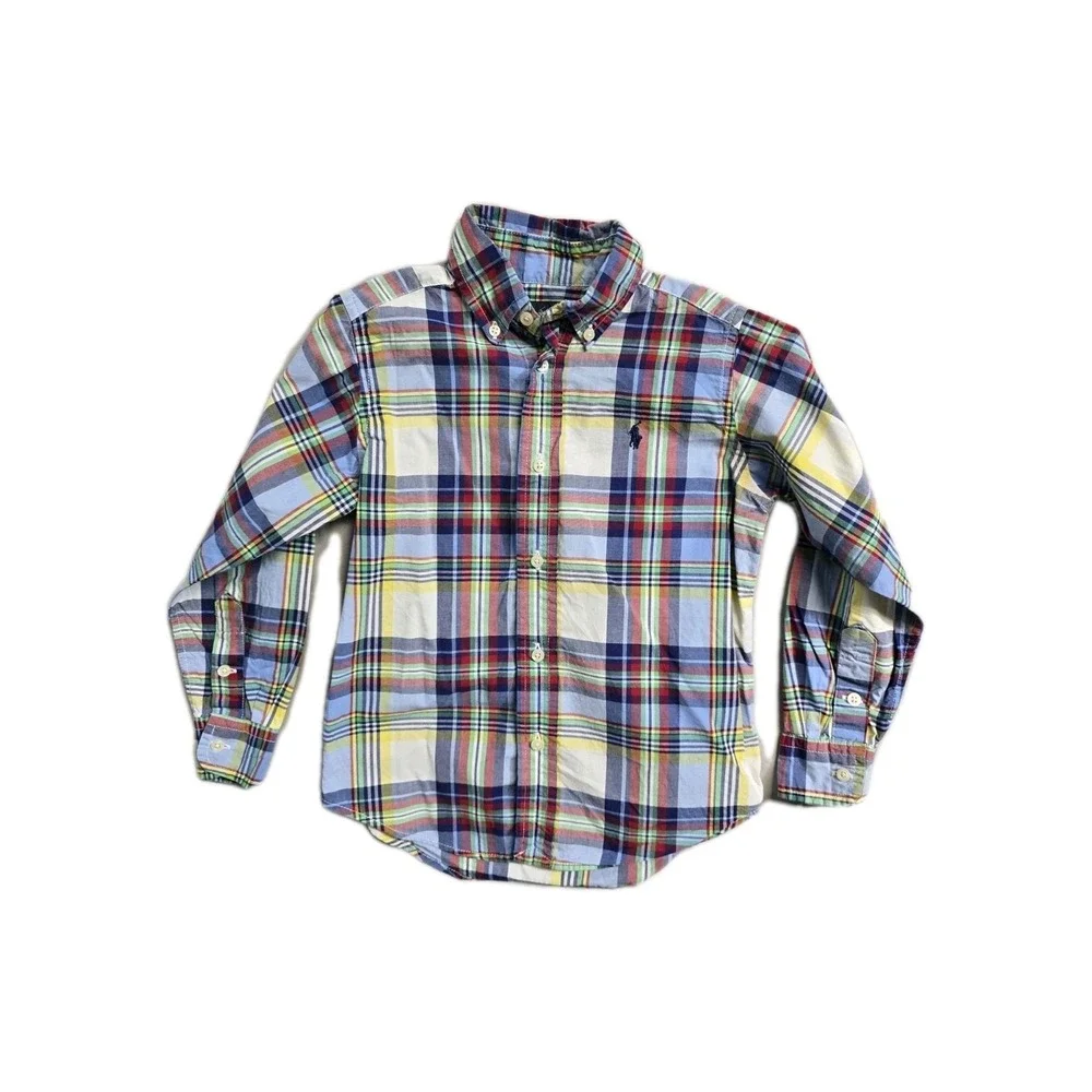 Ralph‎ Lauren Boys Button Up Shirt Long Sleeves Chino Pants 4 T Lot Of 2